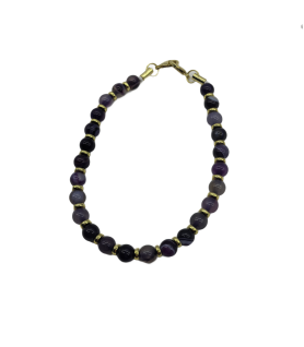 Natural Stone Phone Charm, Purple Beaded Healing Phone Wrist Strap, Handmade Cellphone Chain