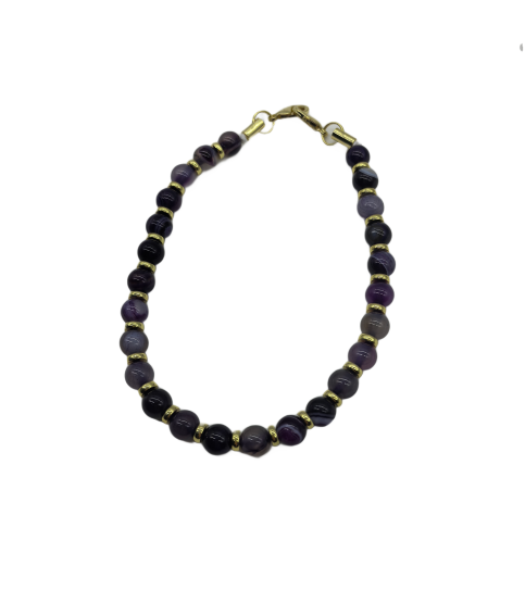 Natural Stone Phone Charm, Purple Beaded Healing Phone Wrist Strap, Handmade Cellphone Chain