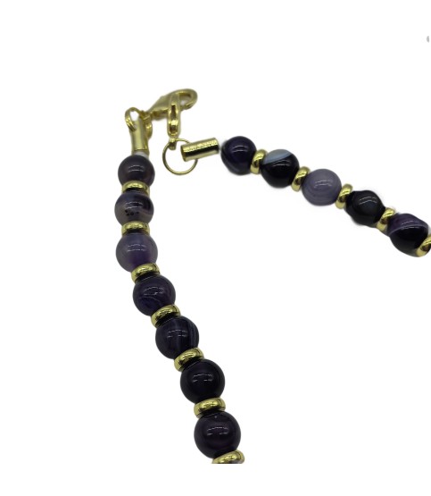 Natural Stone Phone Charm, Purple Beaded Healing Phone Wrist Strap, Handmade Cellphone Chain