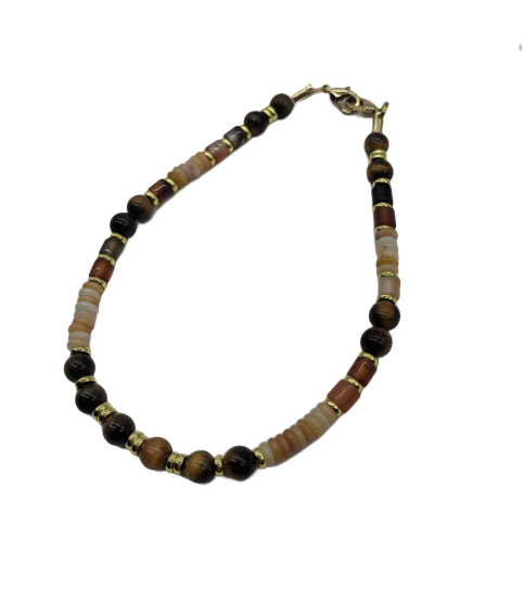 Tiger's Eye Phone Charm, Beaded Healing Phone Wrist Strap, Handmade Cellphone Chain