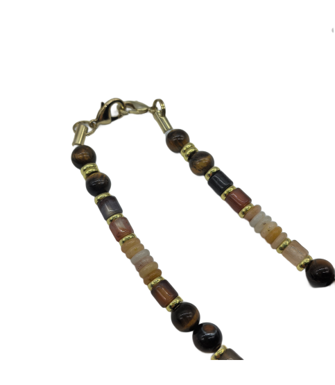 Tiger's Eye Phone Charm, Beaded Healing Phone Wrist Strap, Handmade Cellphone Chain