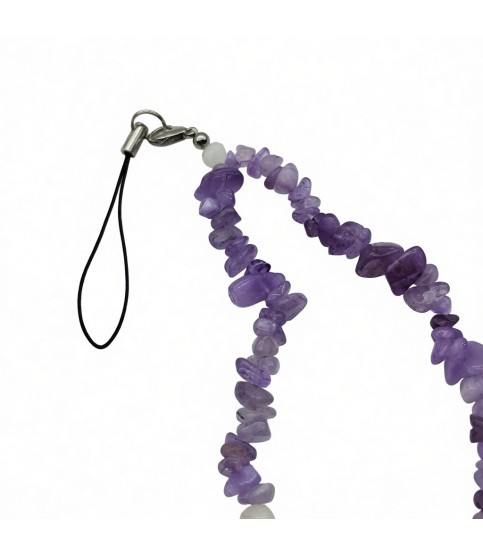 Pink Phone Chain Phone Wrist Strap Natural Gemstone Phone Charms Beaded Phone Strap For Women Girls