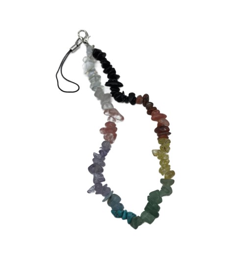 Colorful Phone Chain Phone Wrist Strap Natural Gemstone Phone Charms Beaded Phone Strap For Women Girls