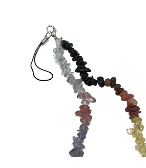 Colorful Phone Chain Phone Wrist Strap Natural Gemstone Phone Charms Beaded Phone Strap For Women Girls