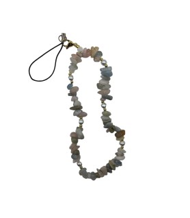 Beige Phone Chain Phone Wrist Strap Natural Gemstone Phone Charms Beaded Phone Strap For Women Girls
