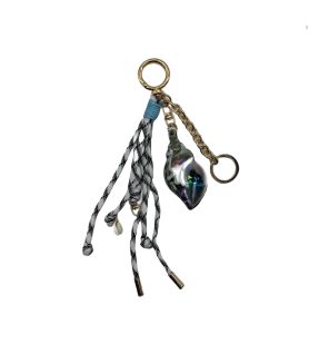 Gray Sea Snail Bag Charm Key Chain Purse Accessories Phone Wrist Strap