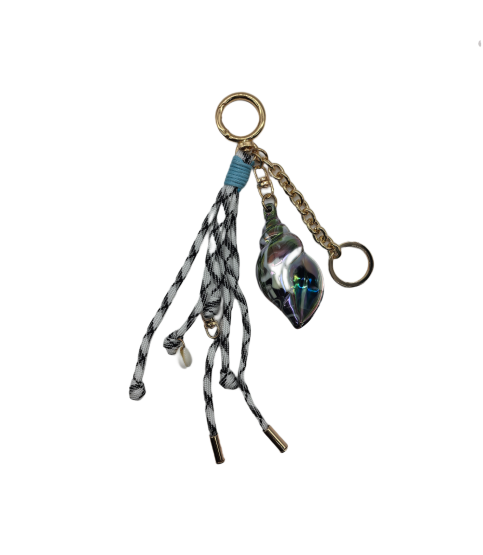 Gray Sea Snail Bag Charm Key Chain Purse Accessories Phone Wrist Strap