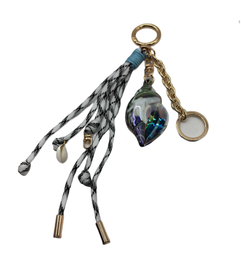 Gray Sea Snail Bag Charm Key Chain Purse Accessories Phone Wrist Strap