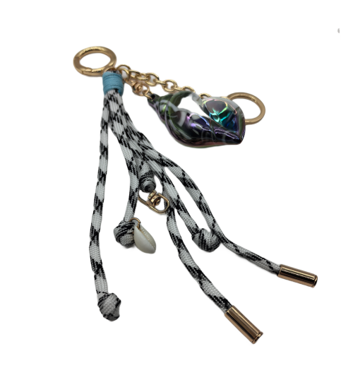 Gray Sea Snail Bag Charm Key Chain Purse Accessories Phone Wrist Strap