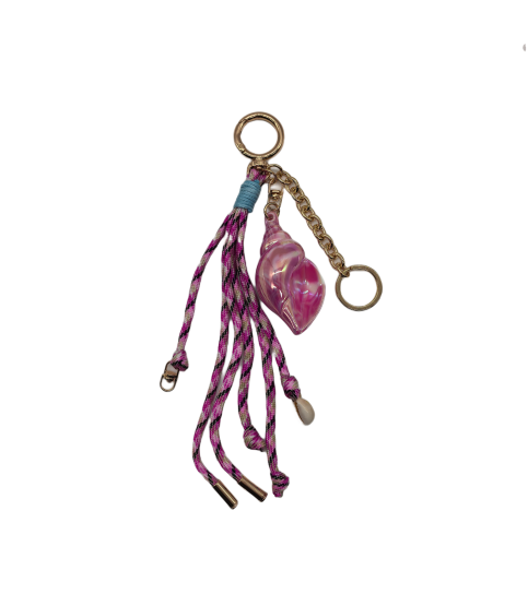 Pink Sea Snail Bag Charm Key Chain Purse Accessories Phone Wrist Strap