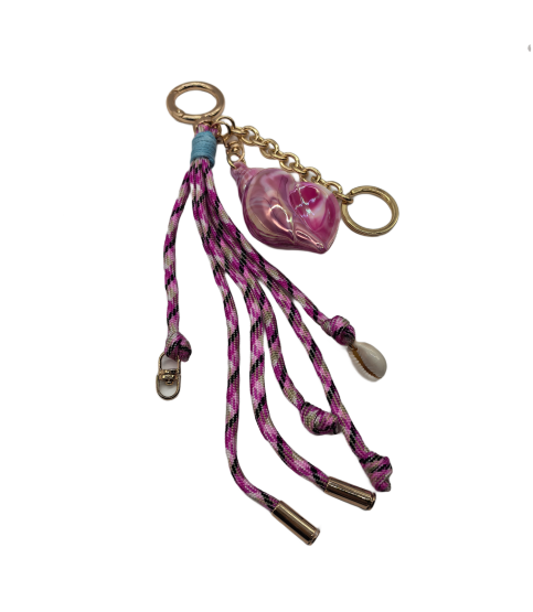 Pink Sea Snail Bag Charm Key Chain Purse Accessories Phone Wrist Strap