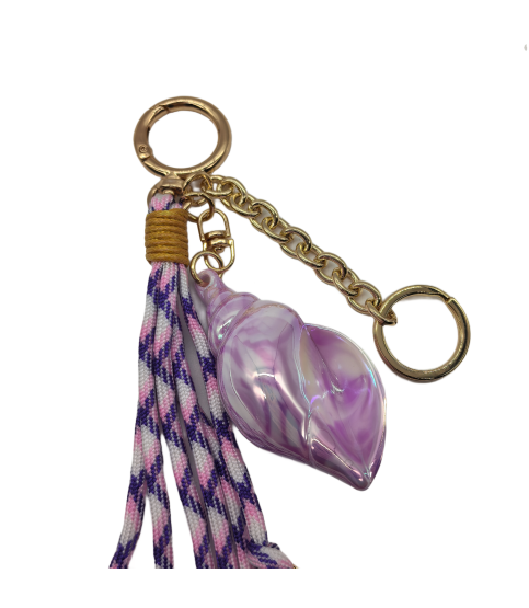 Purple Sea Snail Bag Charm Key Chain Purse Accessories Phone Wrist Strap