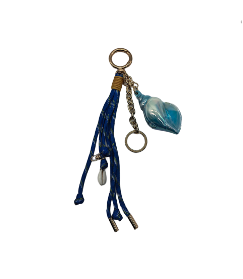 Blue Sea Snail Bag Charm Key Chain Purse Accessories Phone Wrist Strap