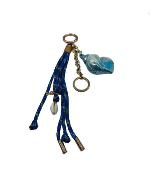 Blue Sea Snail Bag Charm Key Chain Purse Accessories Phone Wrist Strap