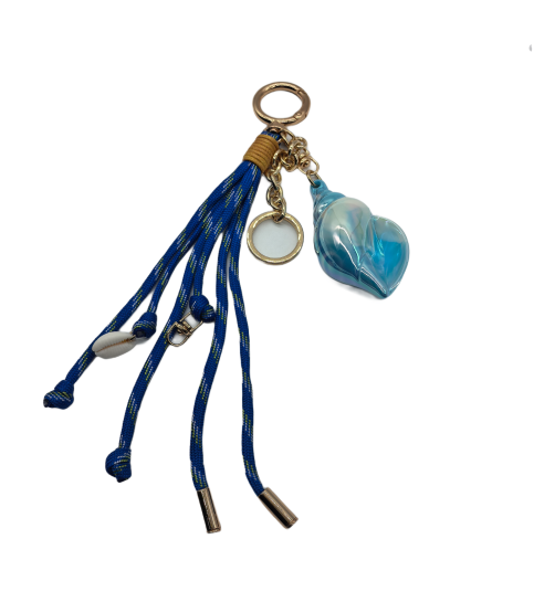 Blue Sea Snail Bag Charm Key Chain Purse Accessories Phone Wrist Strap