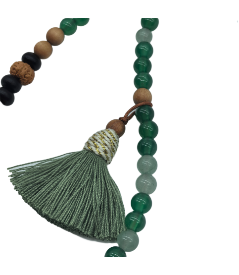 Natural Stone Phone Charm Green Beaded Healing Phone Wrist Strap Handmade Cellphone Chain With Tassel