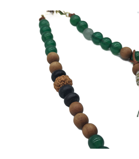 Natural Stone Phone Charm Green Beaded Healing Phone Wrist Strap Handmade Cellphone Chain With Tassel