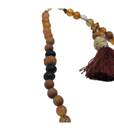 Natural Stone Phone Charm Red Beaded Healing Phone Wrist Strap Handmade Cellphone Chain With Tassel