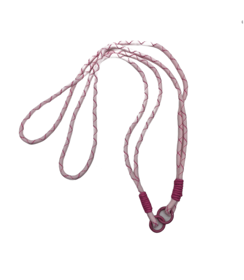 Universal Phone Case Crossbody Chain, Pink Durable Long Braided Rope Phone Strap, Double-Loop Neck Phone Chain