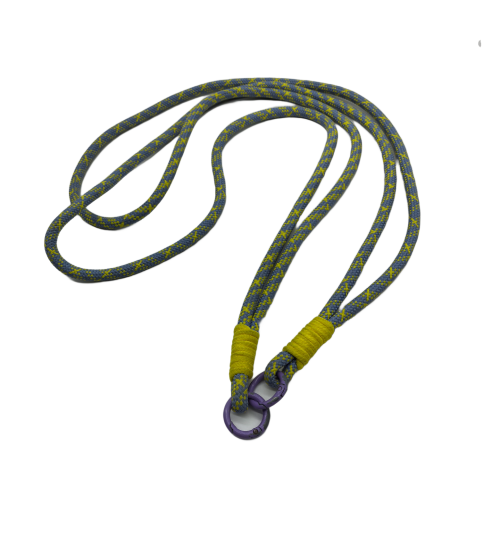 Universal Phone Case Crossbody Chain, Yellow Durable Long Braided Rope Phone Strap, Double-Loop Neck Phone Chain